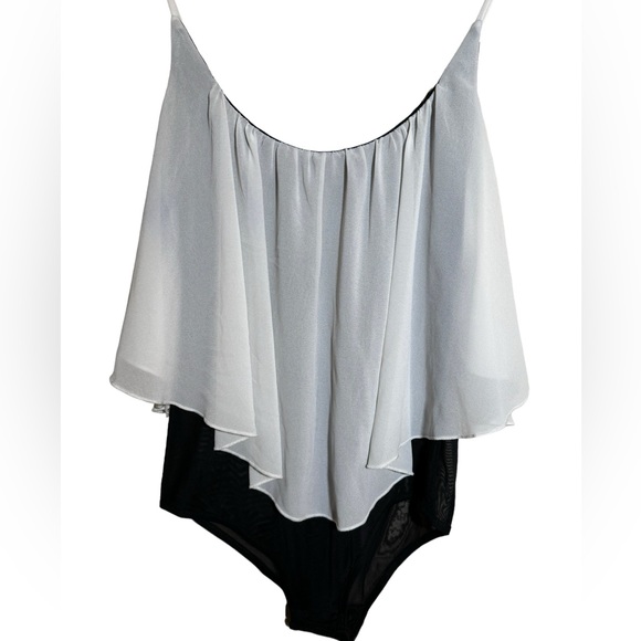 NWT body suit size L  black and white sheer - Picture 2 of 7